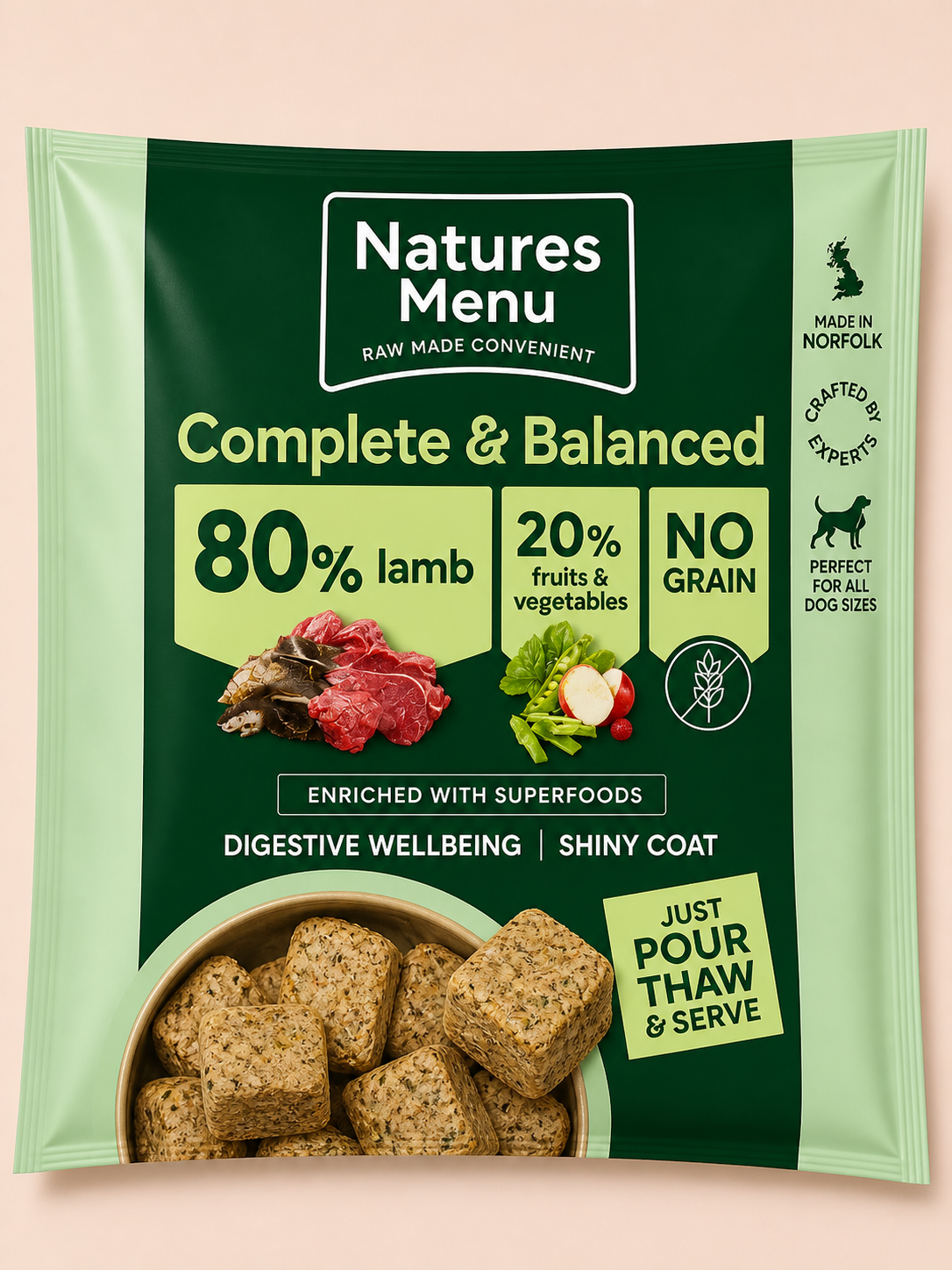 Natures Menu - Lamb 80/20 Nuggets (1KG)