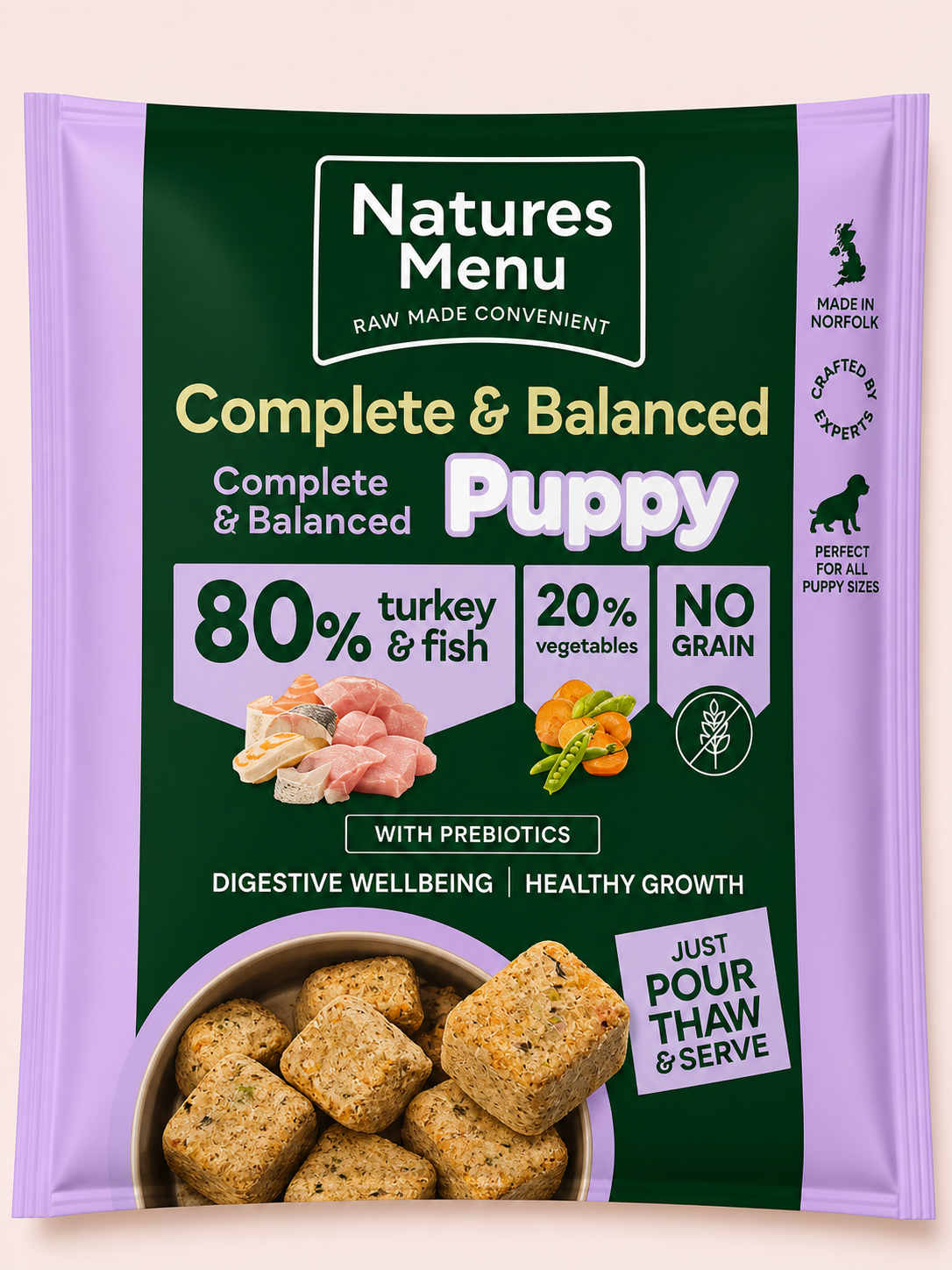 Natures Menu - Puppy Turkey & Fish 80/20 Nuggets (1KG)