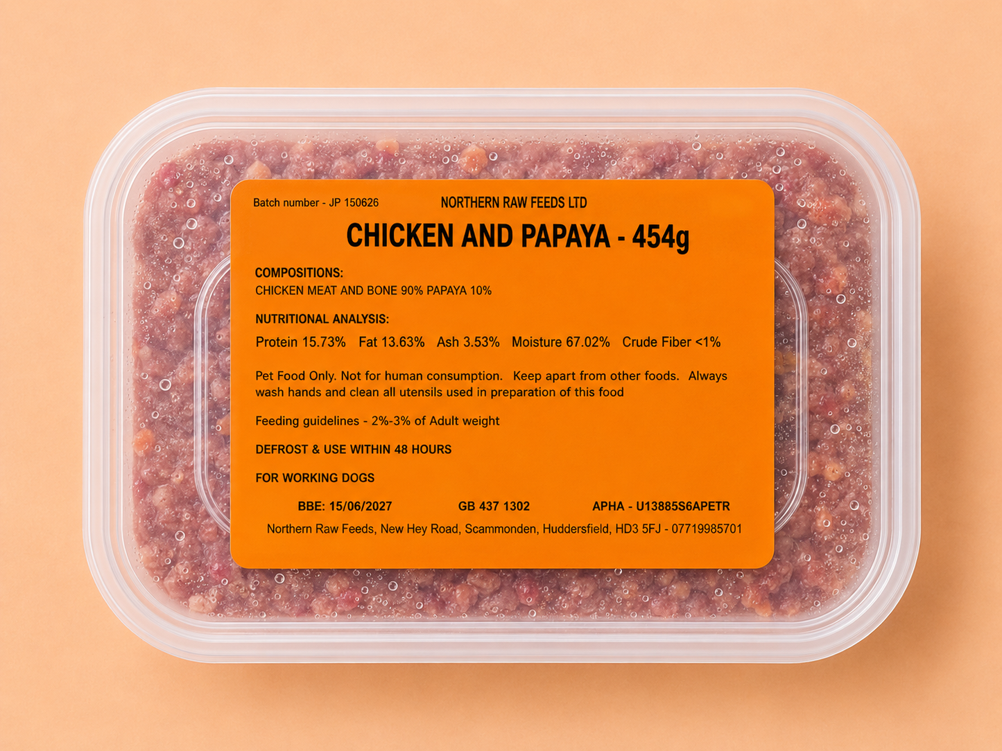 Northern Raw - Chicken & Papaya (454G)