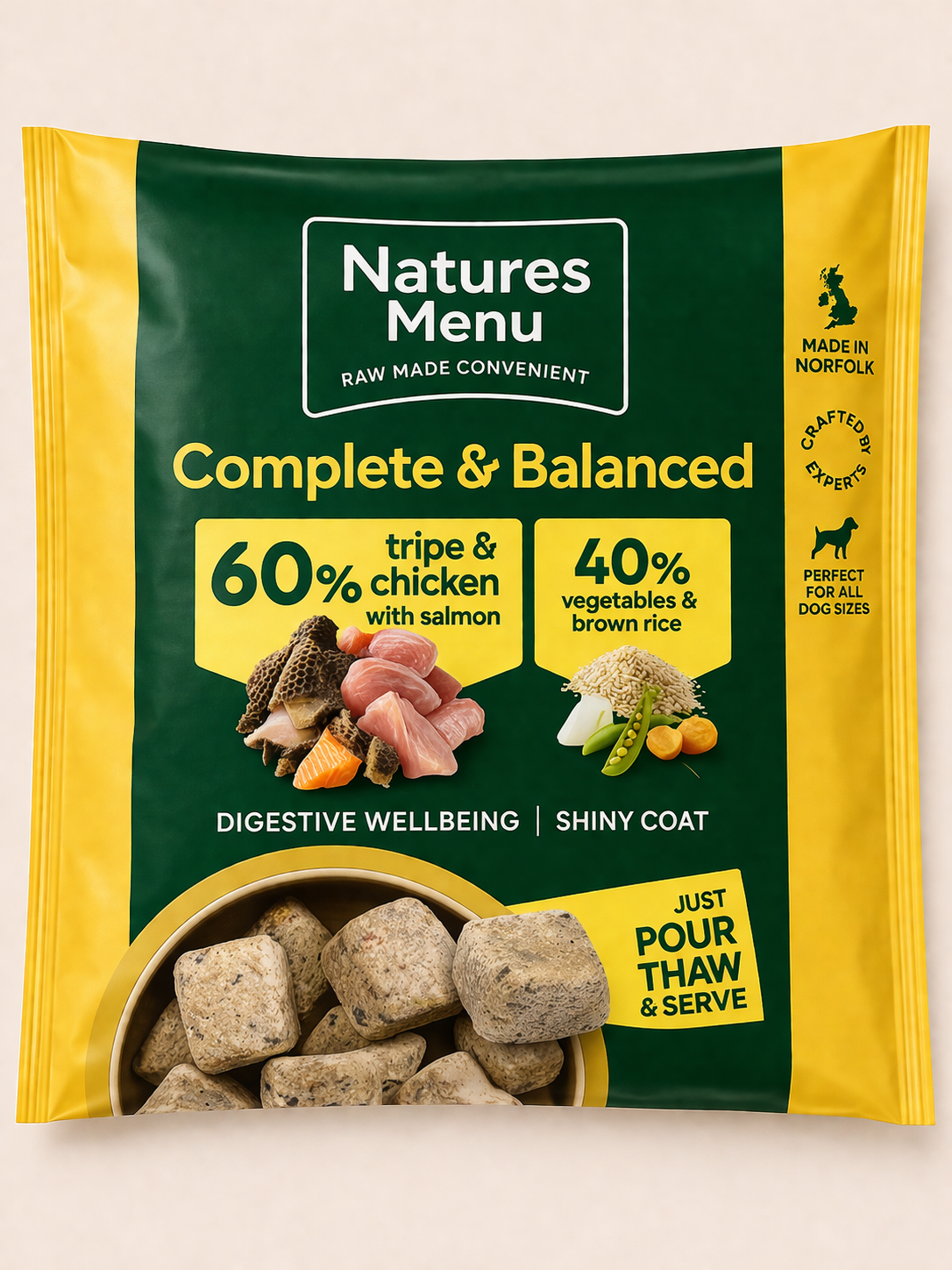 Natures Menu - Tripe & Chicken With Salmon 60/40 Nuggets (1KG)
