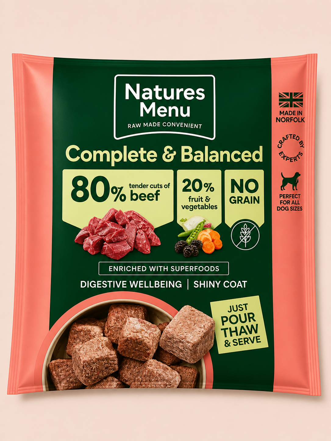 Natures Menu - Beef 80/20 Nuggets (1KG)