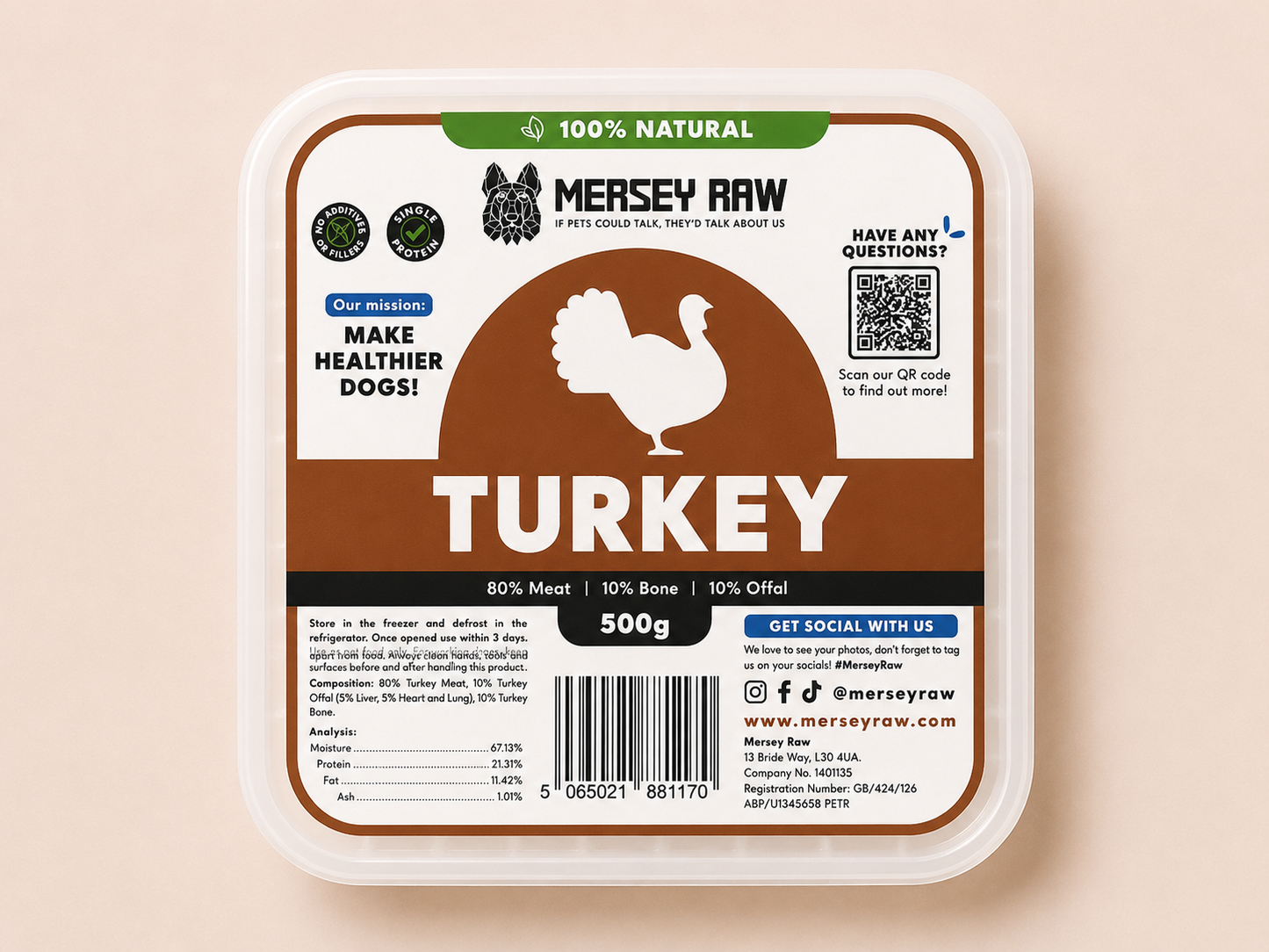 Mersey Raw - Turkey (500G)
