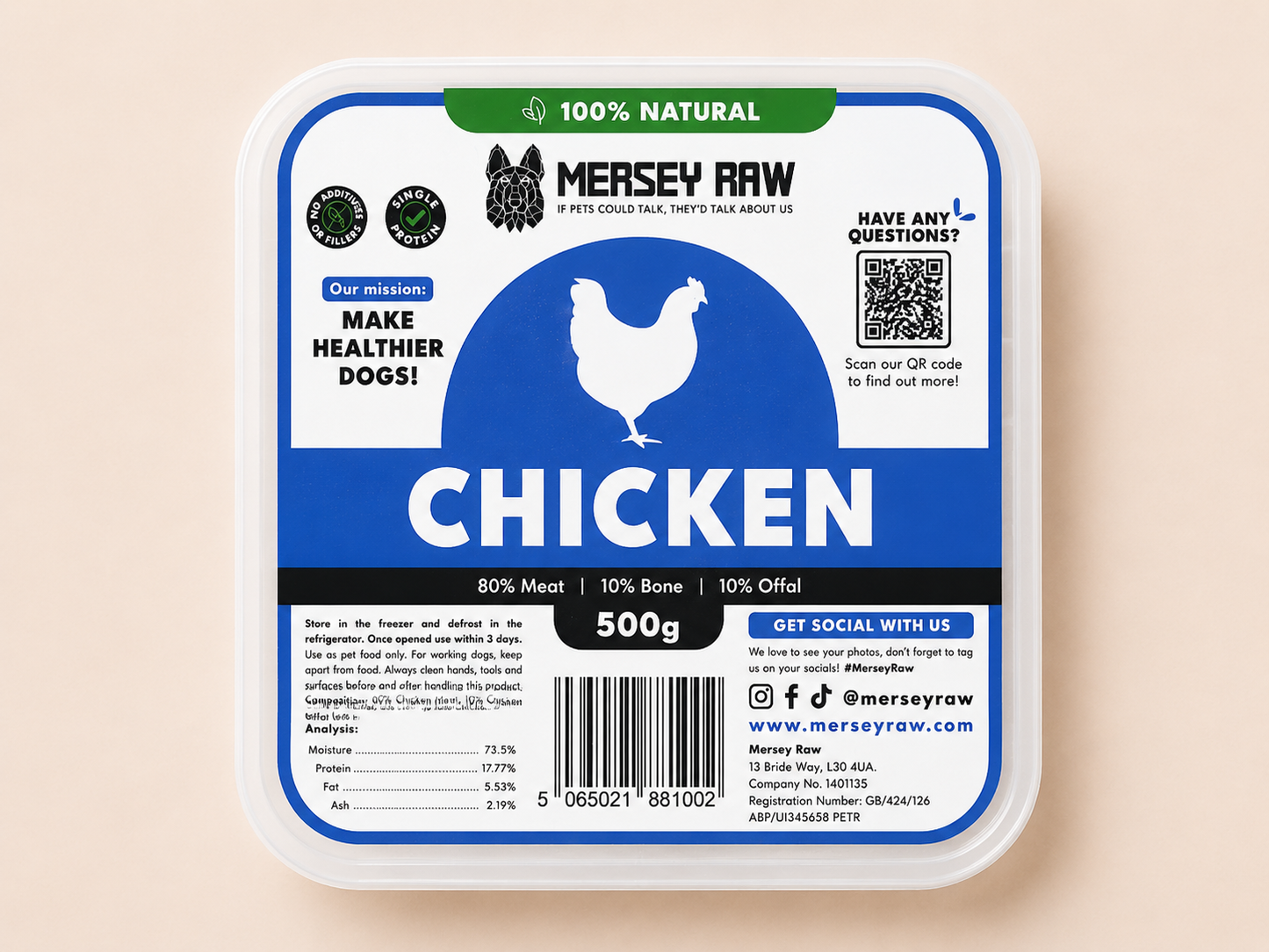 Mersey Raw - Chicken (500G)