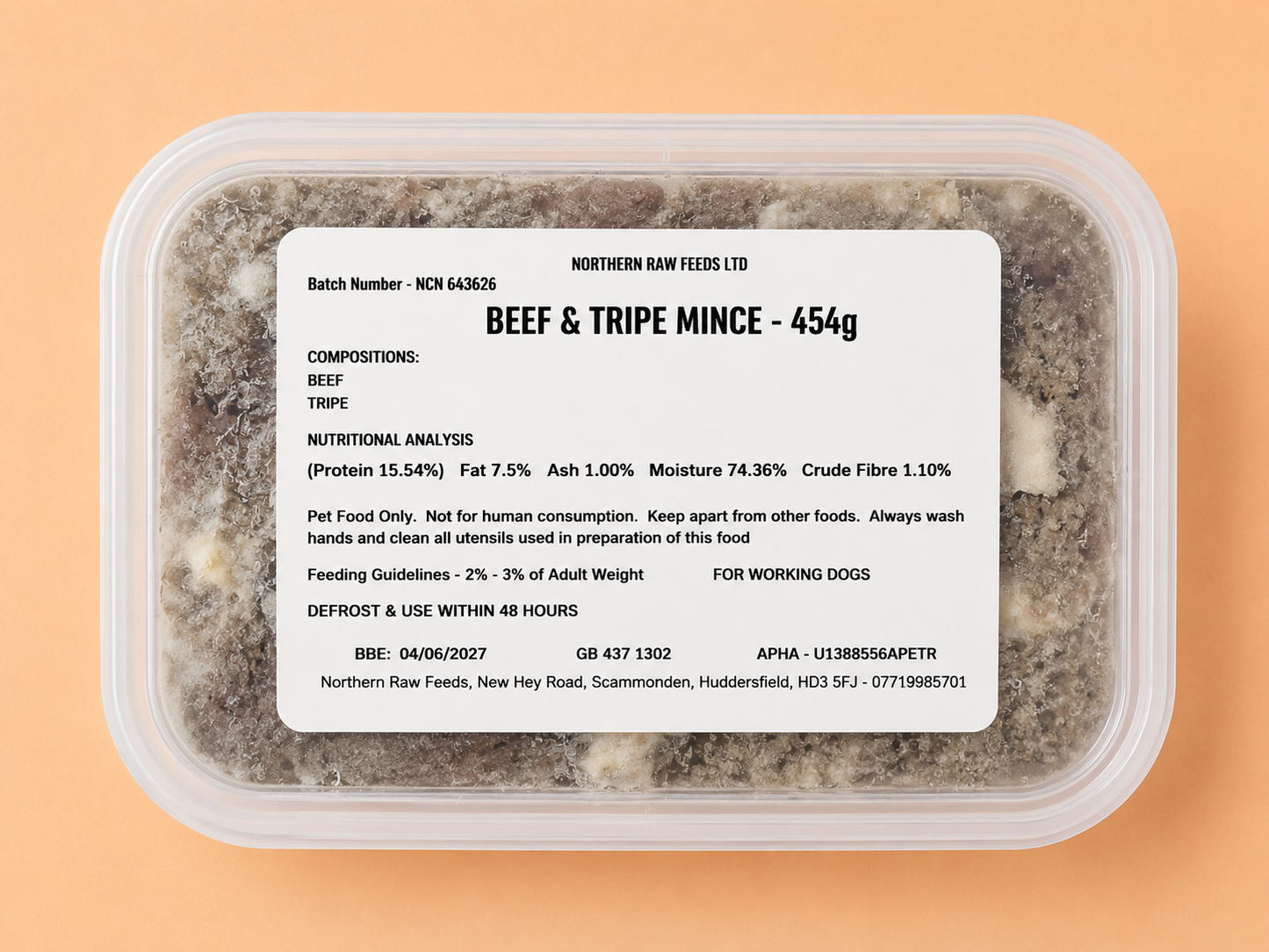 Northern Raw - Beef & Tripe (454G)