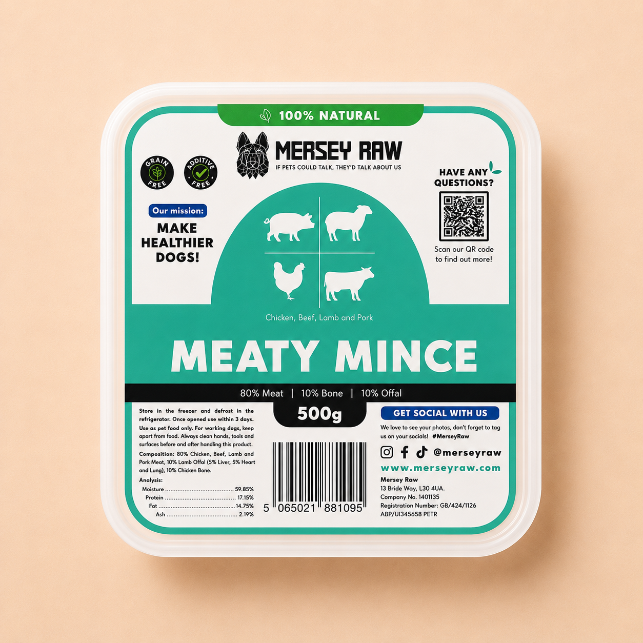 Mersey Raw - Meaty Mince (500G)