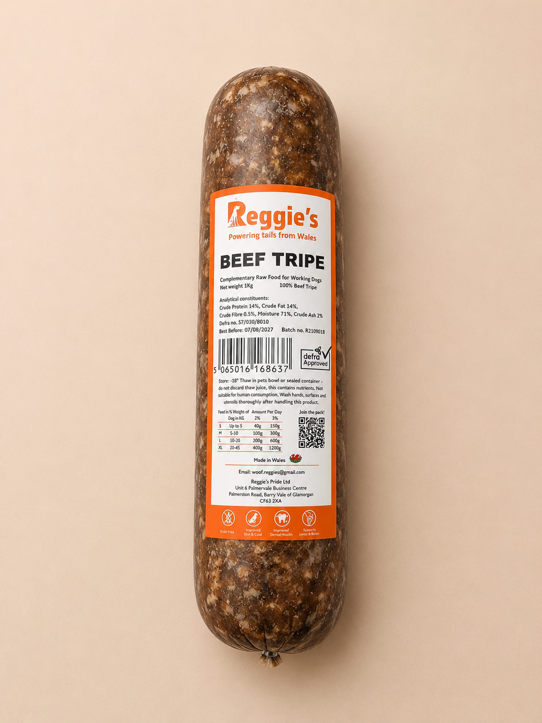 Reggie’s Raw - Beef Tripe (1KG)