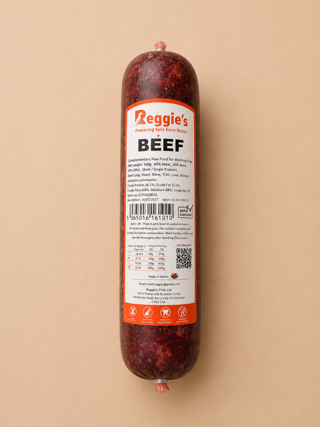 Reggie’s Raw - Beef (500G)